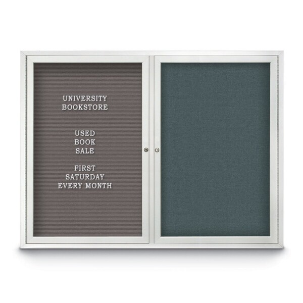 Corkboard, 72"x48", Medium Grey/Bronze